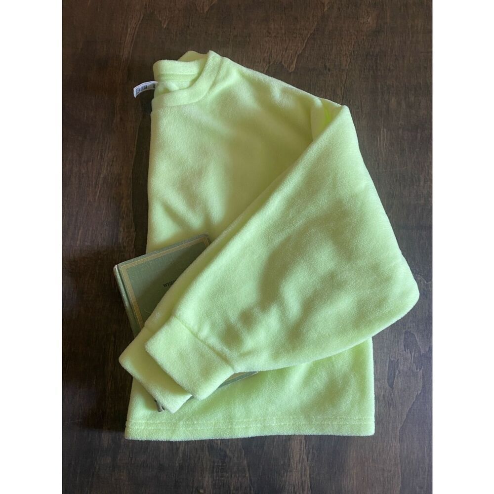PINK Victoria Secret Neon Green/Yellow Fleece Sweatshirt